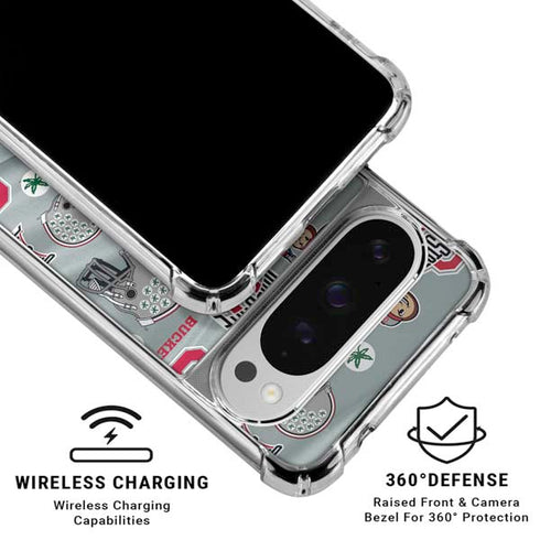 Ohio State University Pattern Google Pixel 10 Pro XL Clear Case